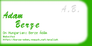 adam berze business card